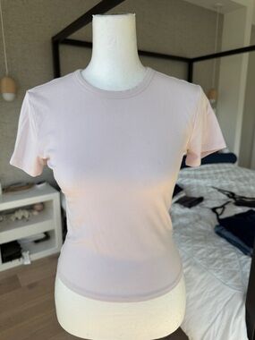 Athleta Soft Ribbed Crewneck Top in Blush